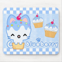 Blueberry Cupcake Kitty Mousepad by celesse Blueberry Cupcake Kitty Mousepad