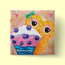 Blueberry Cupcake Love buttons