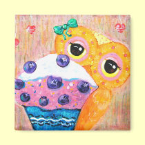 Blueberry Cupcake Love magnets by udonchow Blueberry Cupcake Love magnets