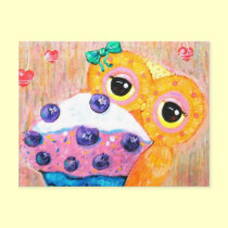 Blueberry Cupcake Love postcards by udonchow Blueberry Cupcake Love postcards