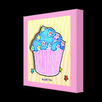BLUEBERRY CUPCAKE Wrapped Canvas canvas prints