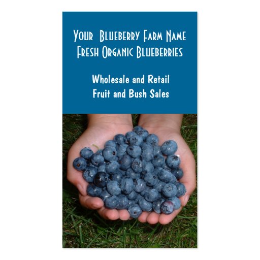 Blueberry Farm or Sales Business Cards (front side)