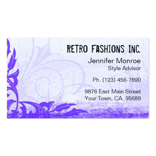 Blueberry Grunge Distressed Business Cards