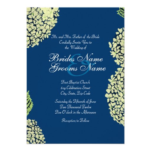 Blueberry Hydrangea Invitation