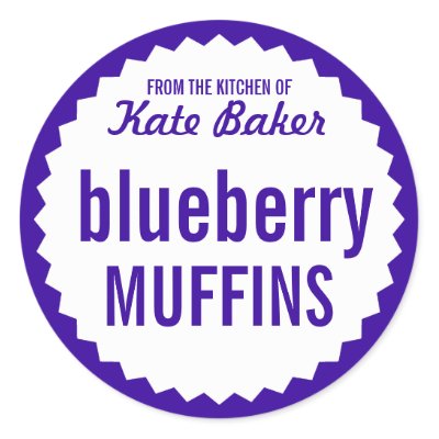 Blueberry Muffin Bake Sale Label Template Stickers