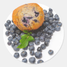 Blueberry Muffin Round Stickers