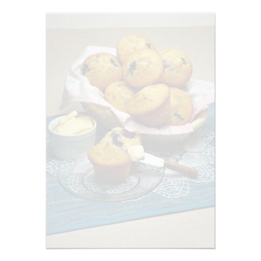 Blueberry muffins personalized invites