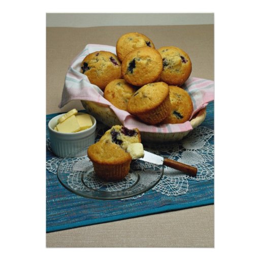 Blueberry muffins personalized invites