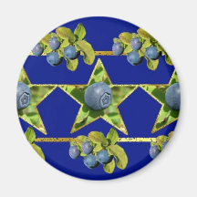 Blueberry Ornate Garland Pattern Magnet