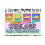Blueberry Pie Martini Recipe Card Postcard