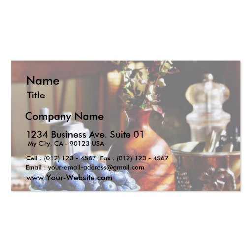 Blueberry Still Life Business Card (front side)