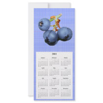 Blueberry Telephone and Calender card Rack Card Template