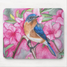 Bluebird Among the Azaleas MOUSEPAD