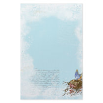 Bluebird and French Script Writing Stationery