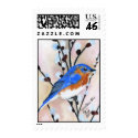 Bluebird and pussy willow postage