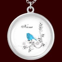 Bluebird and Snowflakes necklaces