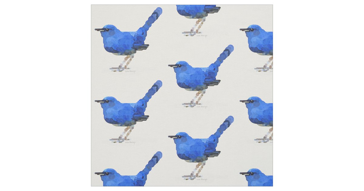 Bluebird Cotton Fabric Zazzle