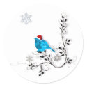 Bluebird in a Santa Hat! stickers by FairyWoods Bluebird in a Santa Hat! stickers