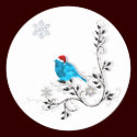 Bluebird in a Santa Hat! stickers by FairyWoods Bluebird in a Santa Hat! stickers