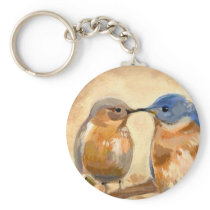 Bluebird Kiss Keychains