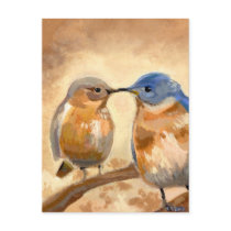 Bluebird Kiss Postcard