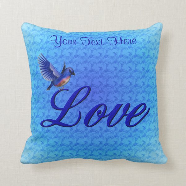 Bluebird Love Personalized American MoJo Pillow