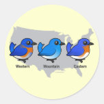 Bluebird Map Round Sticker
