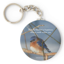 Bluebird Of Happiness Affirmation Favors Keychain