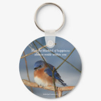 Bluebird Of Happiness Affirmation Keychain Keyring