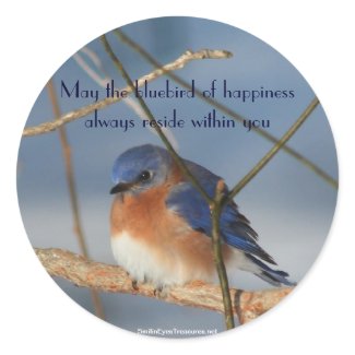 Bluebird Of Happiness Affirmation Sticker Label sticker