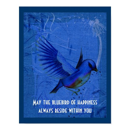 Bluebird Of Happiness Inspirational Quote Print | Zazzle