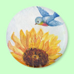 Bluebird of Happiness with Sunflower magnets