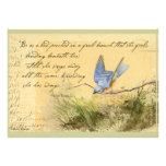 Bluebird on Branch Victor Hugo Quote Invite