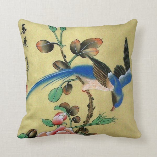 bluebird throw pillow