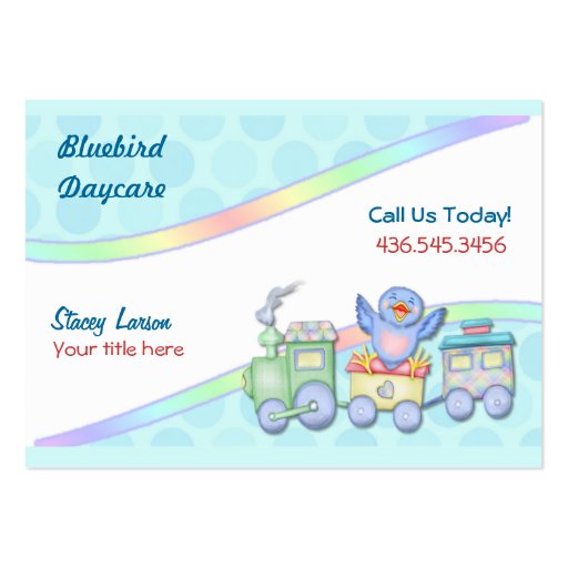 Bluebird Train Business Card Template (front side)