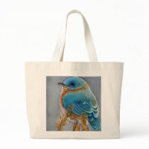 Bluebird Watercolor Tote Bags