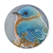 Bluebird Watercolor Fridge Magnets