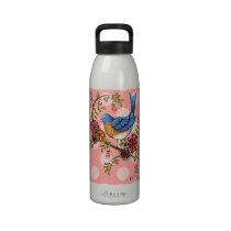 Bluebird with Pink Polka Dots- Water Bottle water bottles