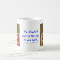 Bluebird with Thoreau Quote 15 oz mugs