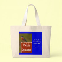 Bluebird with Thoreau Quote bags