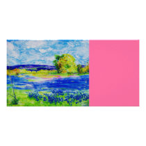 bluebonnet wildflowers custom photo card