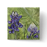 Bluebonnets Painted on Glass Surface Pinback Buttons