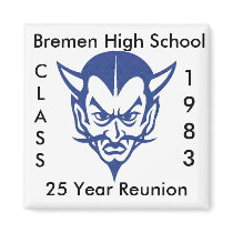 BlueDevil, CLASS, 1983, Bremen High School, 25 ... magnets