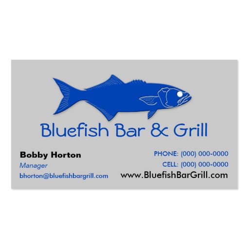 Bluefish Bar & Grill Business Card (front side)