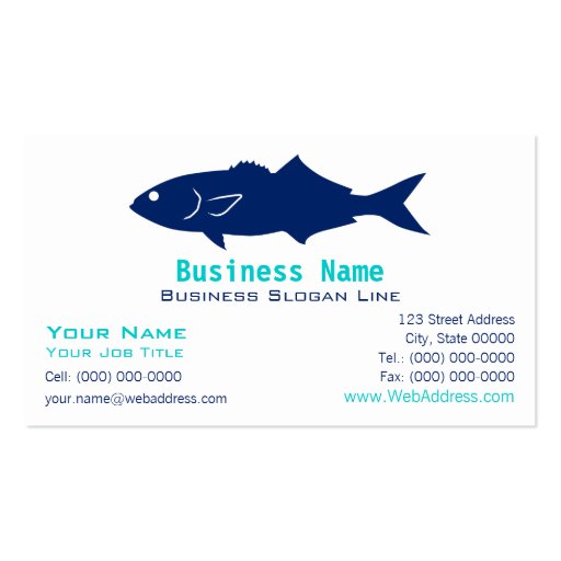 Bluefish Silhouette Business Card (front side)
