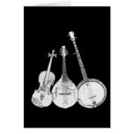 Bluegrass Band B&W Greeting Cards