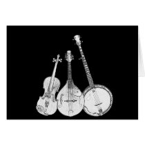 Bluegrass Band B&W Greeting Card
