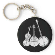 Bluegrass Band B&W Key Chain