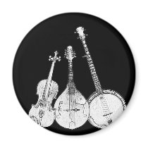 Bluegrass Band B&W Refrigerator Magnet