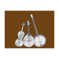 Bluegrass Band B&W Post Card